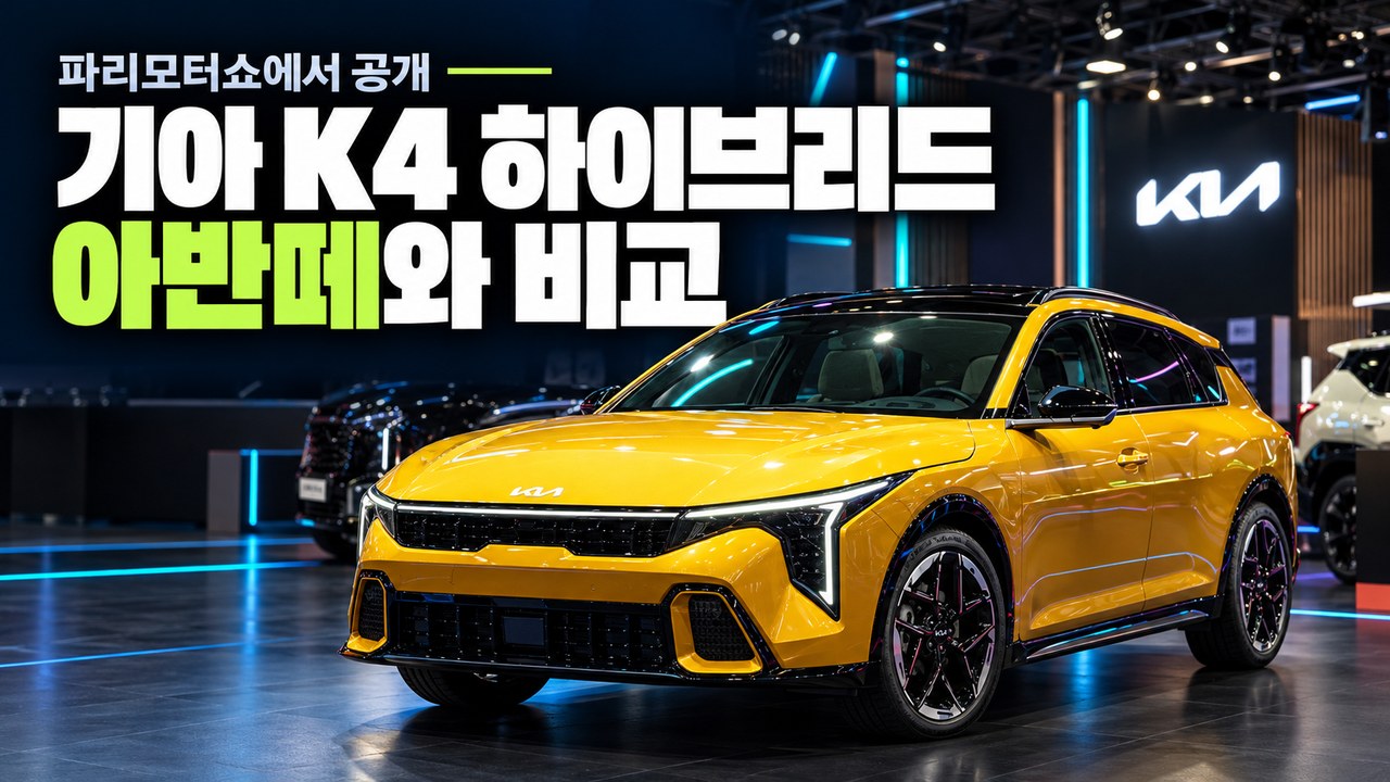 기아 K4 스포츠왜건 하이브리드 실물 제원과 3,042만 원 아반떼 하이브리드 비교